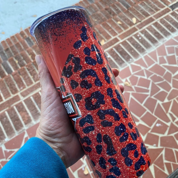 Harley Davidson Orange Cheetah Sublimated Tumbler - Picture 3 of 3